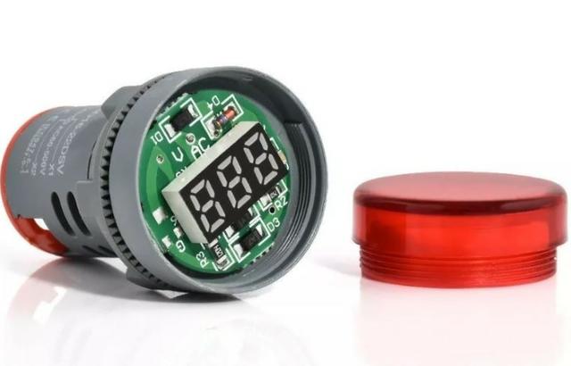 COD-CP124 Voltimetro Olho De Boi Sinaleiro Led 60-500 Vac Vermelho Arduino Robotica - Foto 5