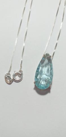 Colar pingente gota PRATA 925