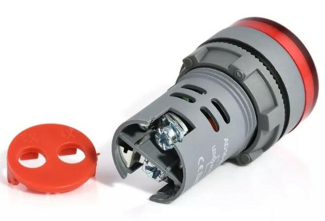 COD-CP124 Voltimetro Olho De Boi Sinaleiro Led 60-500 Vac Vermelho Arduino Robotica - Foto 2