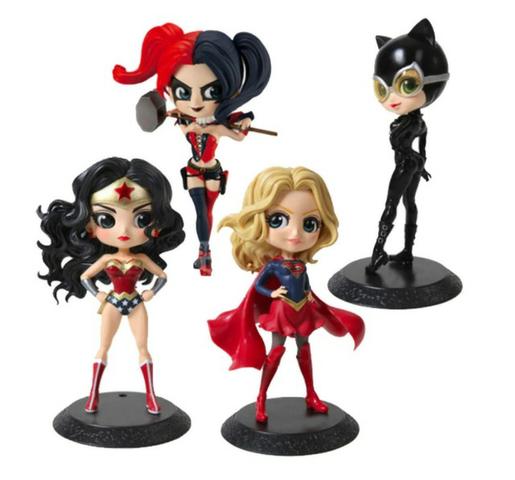 Super Heroínas 15cm Mulher Maravilha Super Girls Arlequina