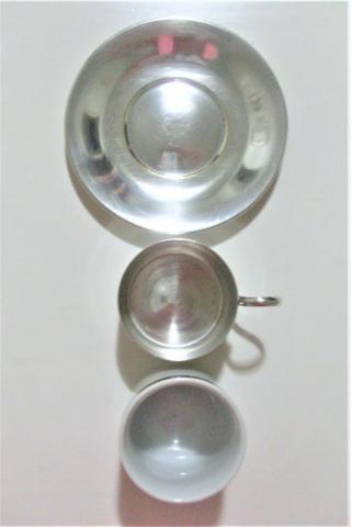 Par de xícaras de porcelana e banho de prata antigas- antique - leia - Foto 4