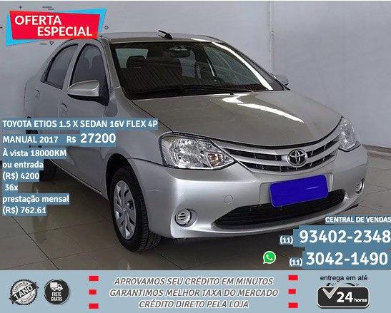Toyota prata Etios 1.5 X Sedan 16V Flex 4P Manual 2017