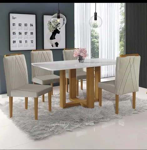 Sala mesa jantar com 4 cadeiras ZAP *