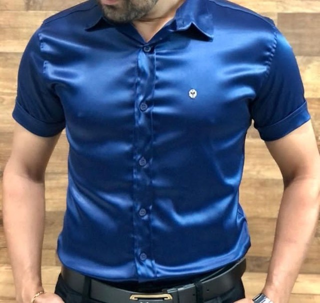 Camisas Tecido Acetinado Slim - Foto 5