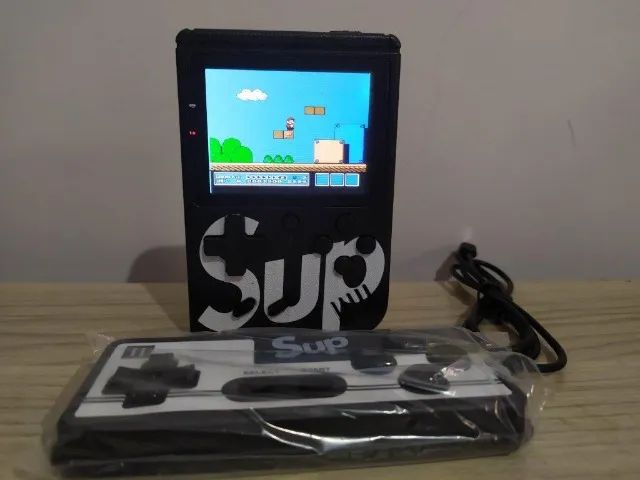 Mini video game portatil sup c 400 jogo 1 controle 2 jogadores