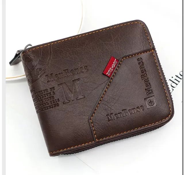 Carteira masculina de couro com zíper, porta cartao e moedas - Foto 2