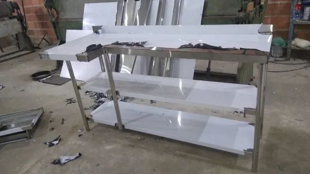 Mesa bancada inox mobiliário industrial para cozinhas restaurantes - Foto 3