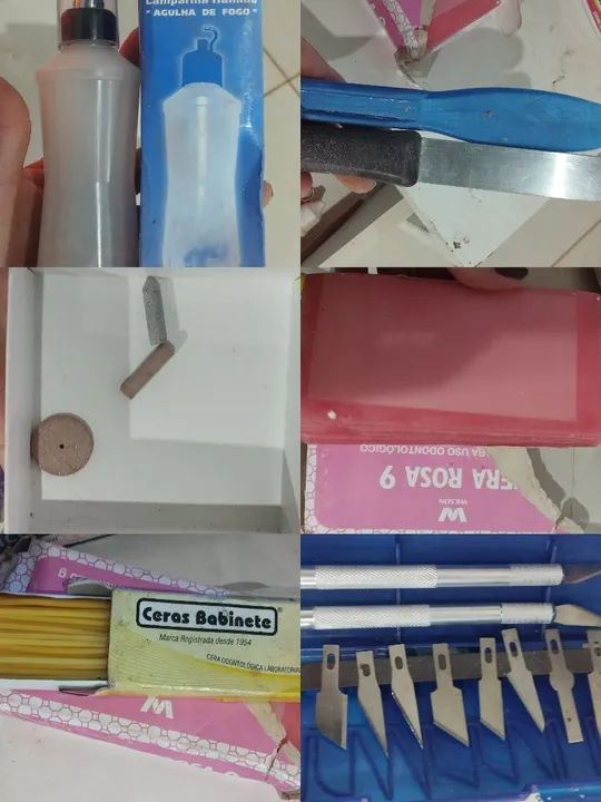 articulador semi ajustável e vários produtos para lllpróltese