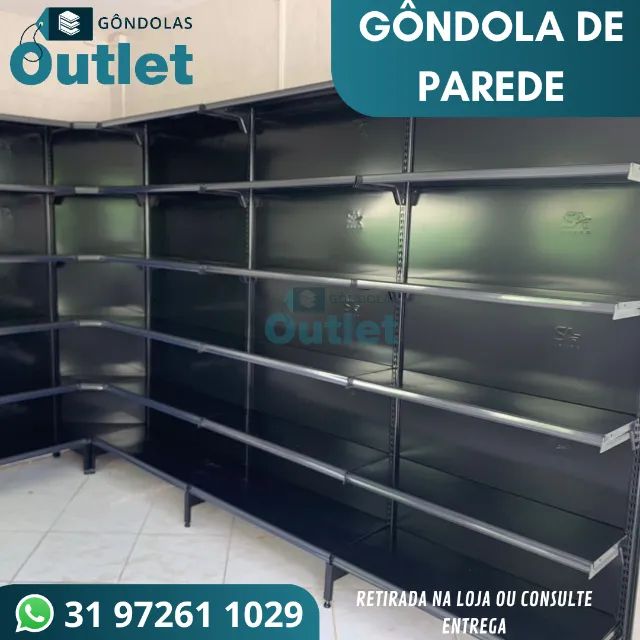 Prateleira de aço gondolas pretas - Foto 2