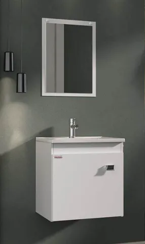 Armário aéreo com cuba e espelheira branco e Nogal 40Ax30Px40L