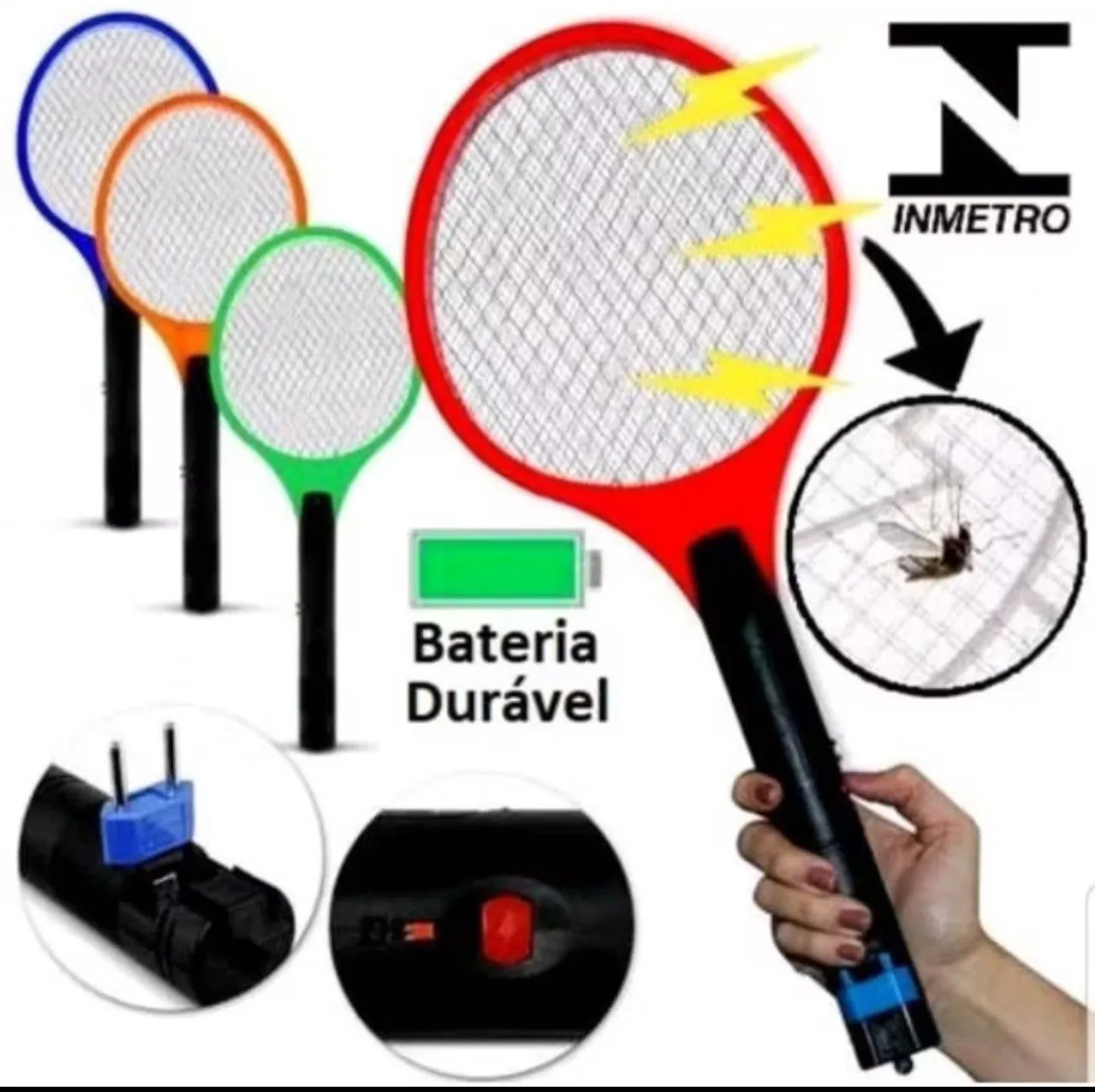 Raquete Elétrica Mosquitos - Mata Insetos - Segurança e Eficácia