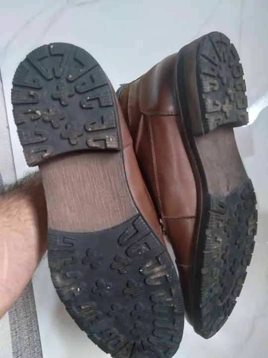 Bota Masculina Marrom Couro - Foto 4