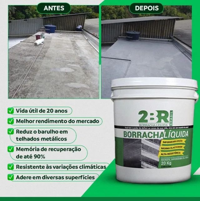 Borracha Líquida Impermeabilizante 20Kg - Alta Performance 2BR Brasil