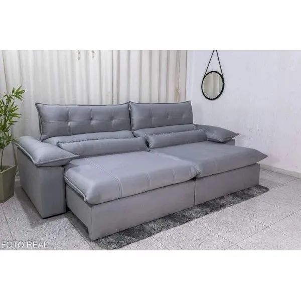 Sofá Retrátil Reclinável 2.90m Soft Molas Ensacadas rf75 - Foto 4