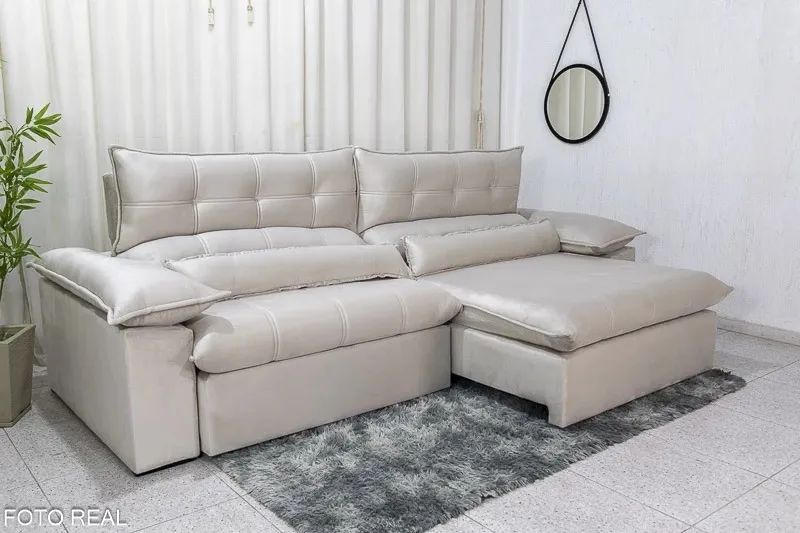 Sofá Retrátil Reclinável 2.90m Soft Molas Ensacadas rf75 - Foto 2