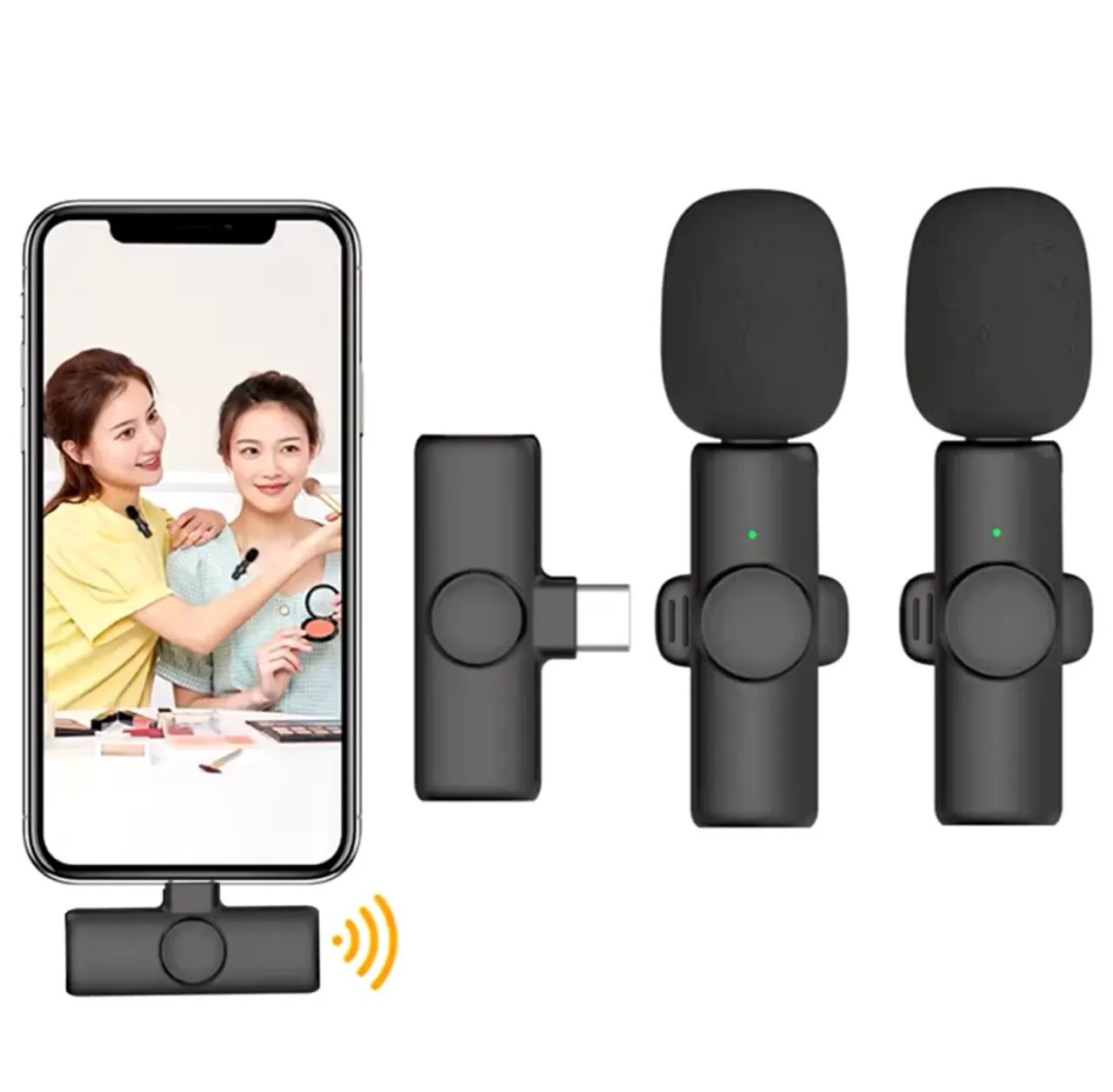 Microfone lapela celular sem fio tipo C - Novo na caixa