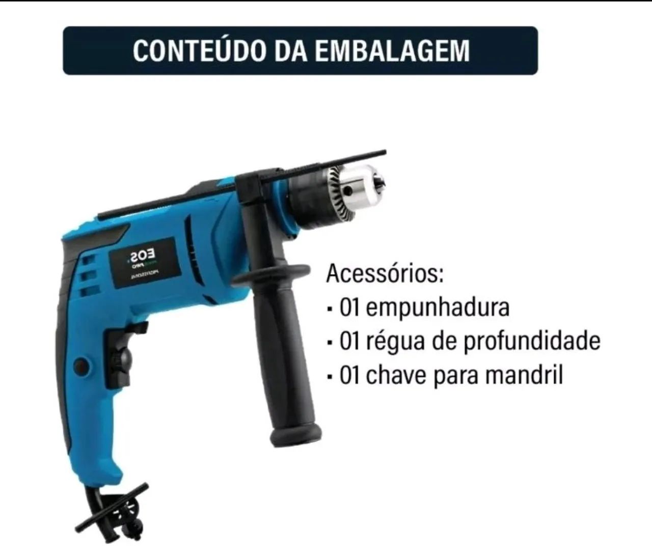 Furadeira de impacto1/2" 13mm 750W Profissional  - Foto 3