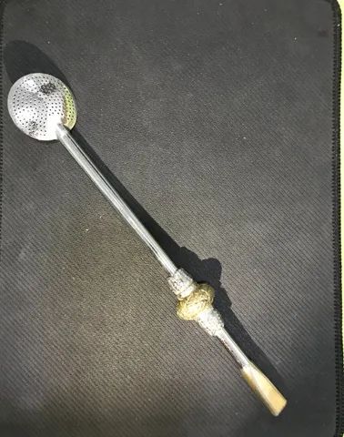 27 cm antique Chimarrão piece plated in silver and gold64295456396546122