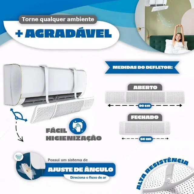 Defletor Ar Ajustável Para Ar-condicionado Split Universal - Manaus am - Foto 2