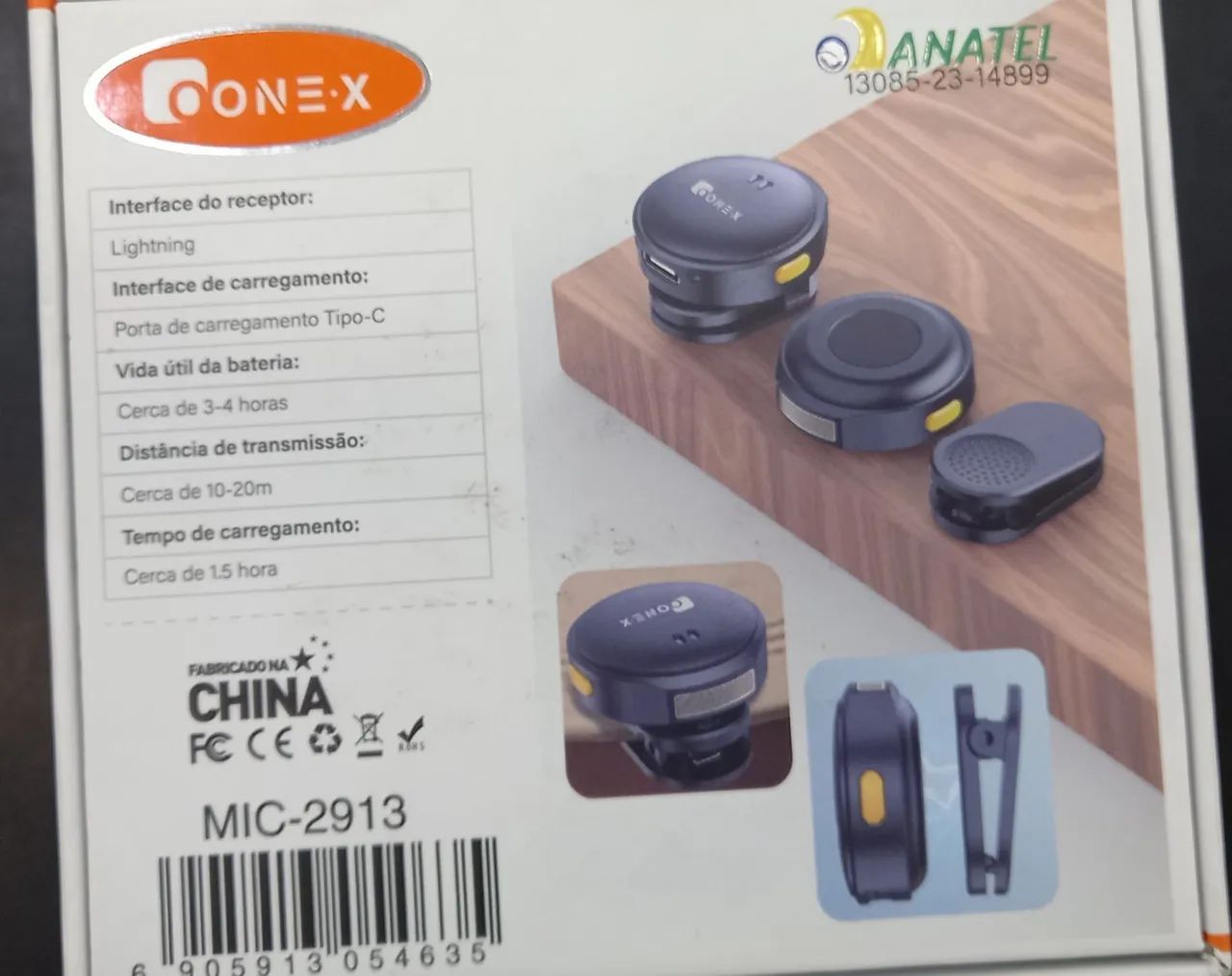 Microfone de lapela duplo sem fio com estojo para carregar. Pequeno e discreto.  - Foto 2