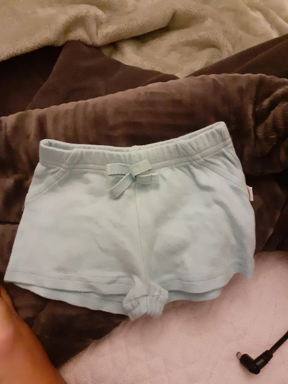Shorts de bebê azul claro