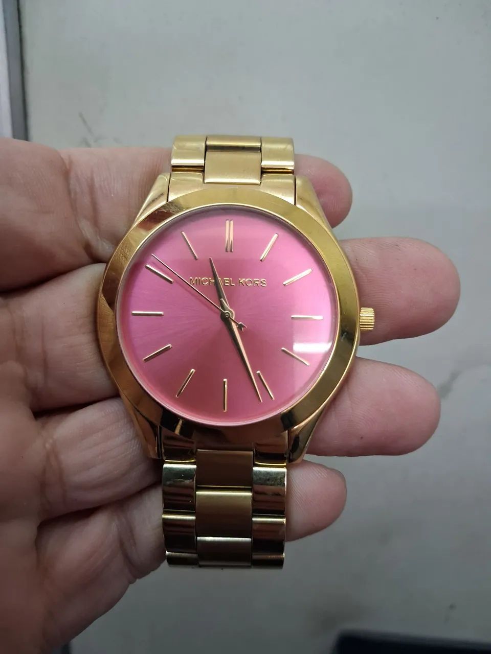 Relógio Michael Kors Dourado com Mostrador Rosa