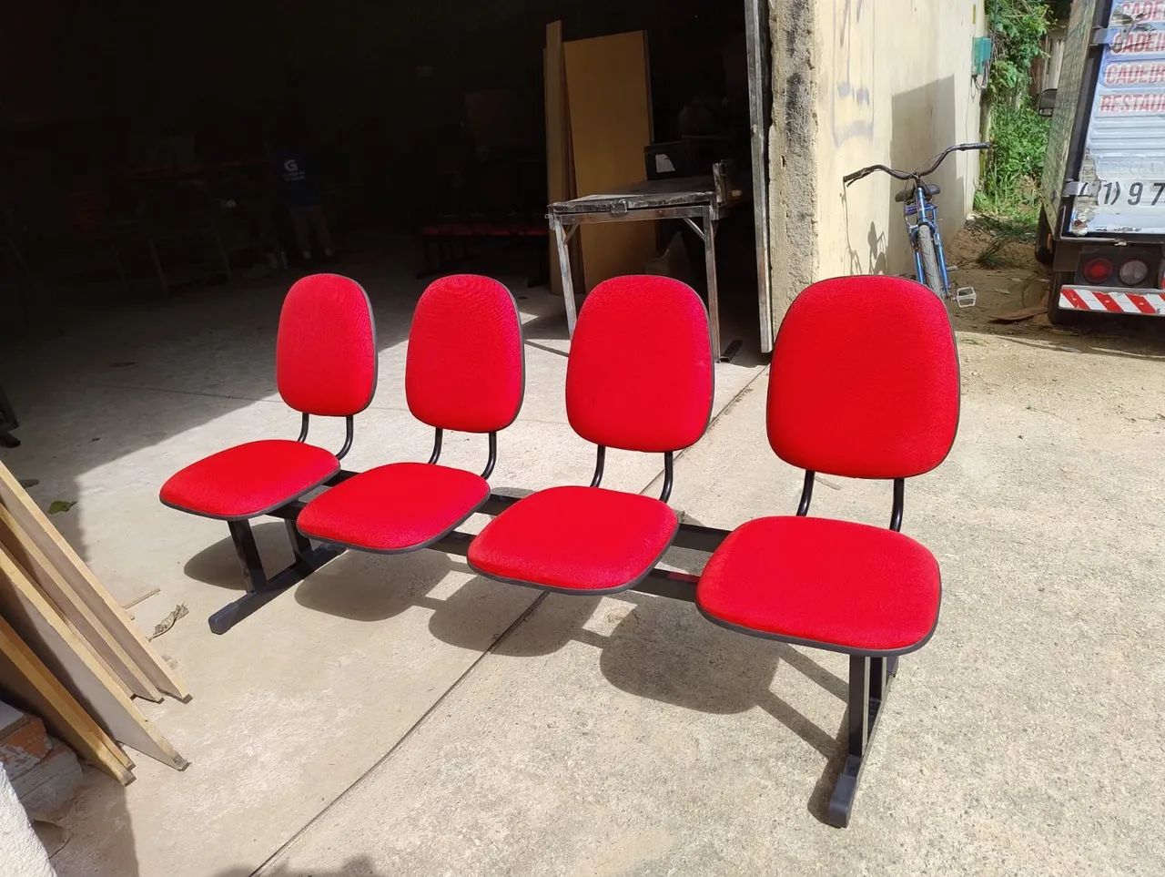 Cadeiras para Recepção/Espera - Vermelhas - Foto 2