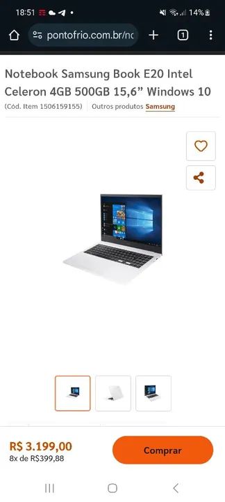 Not samsung book e20 impecavel - Foto 4