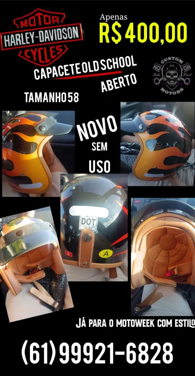 Capacete Old School Harley-Davidson