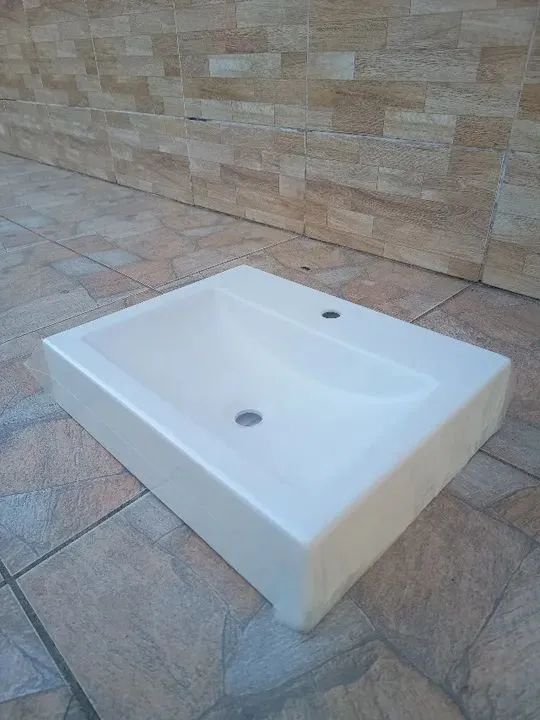 Cuba de Sobrepor na cor branca no mármore sintético no tamanho 36x46 - Foto 2