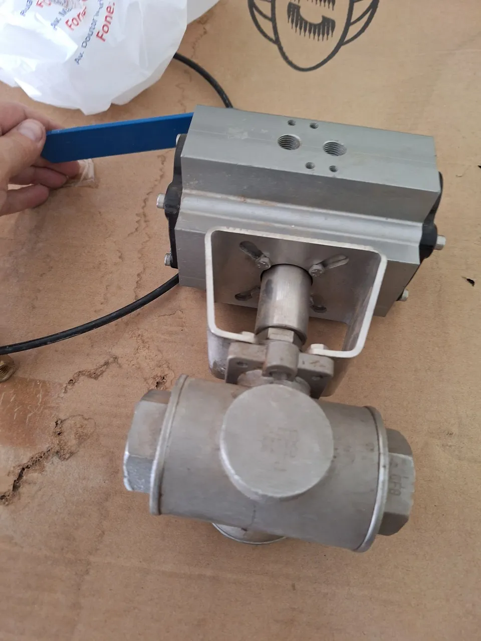 Válvula Esfera 3 vias Total Inox com Atuador Pneumático