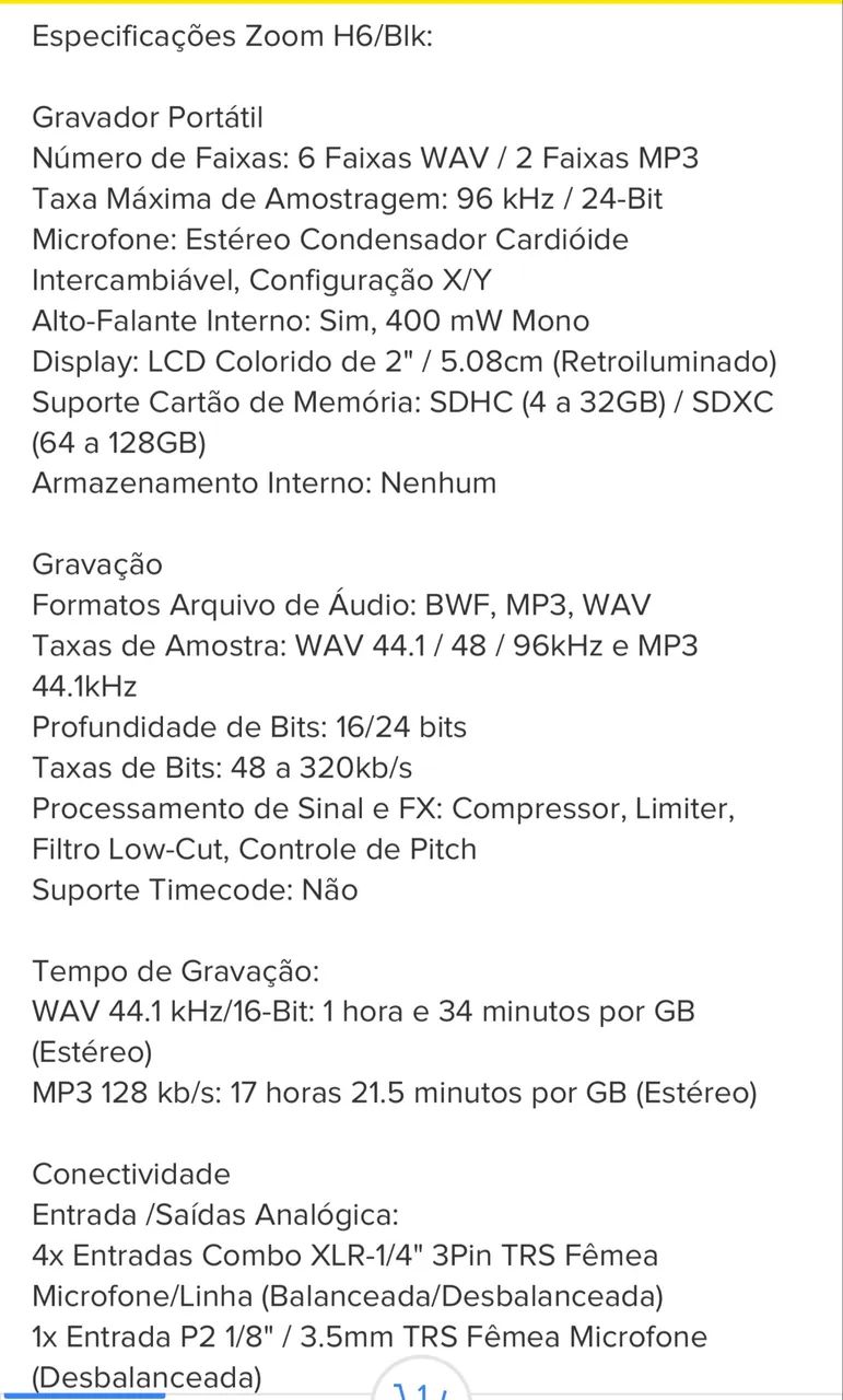 Gravador zoom H6 black Finish - Foto 3