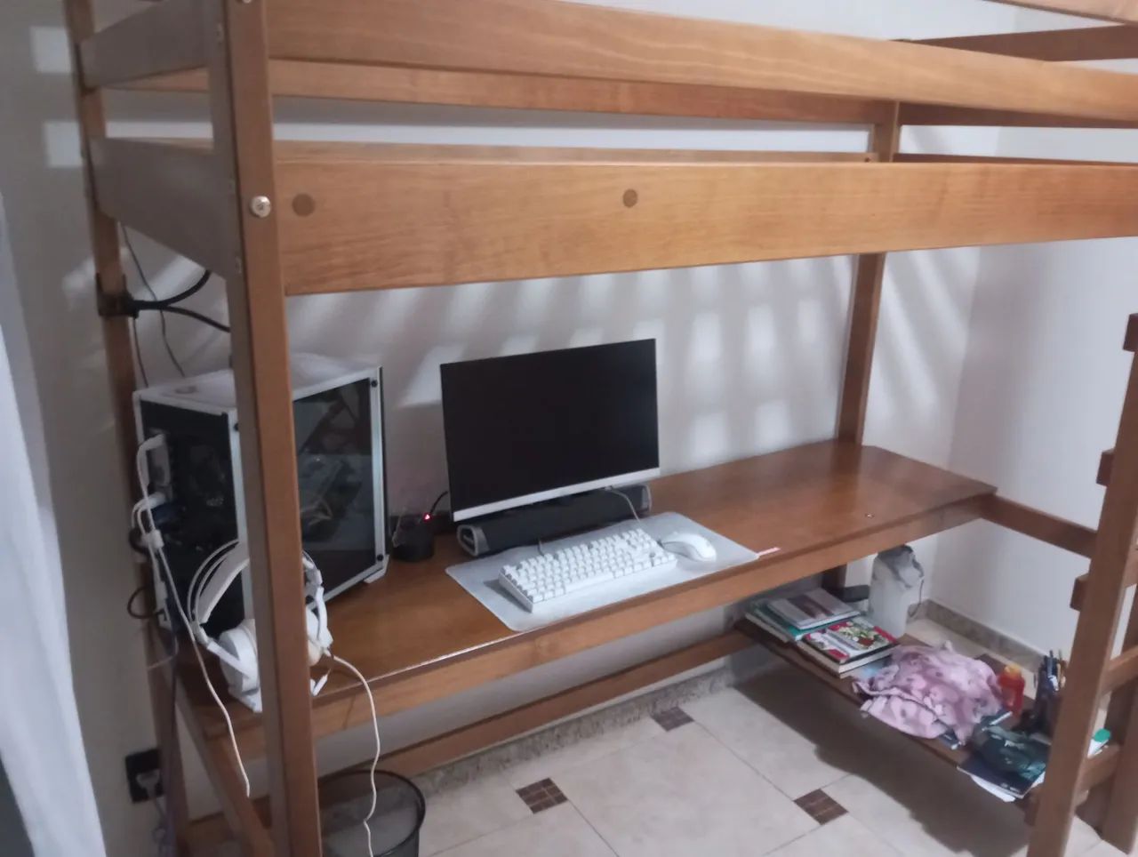 Beliche Cama escrivaninha-mesa - Madeira maciça 64352685487874124