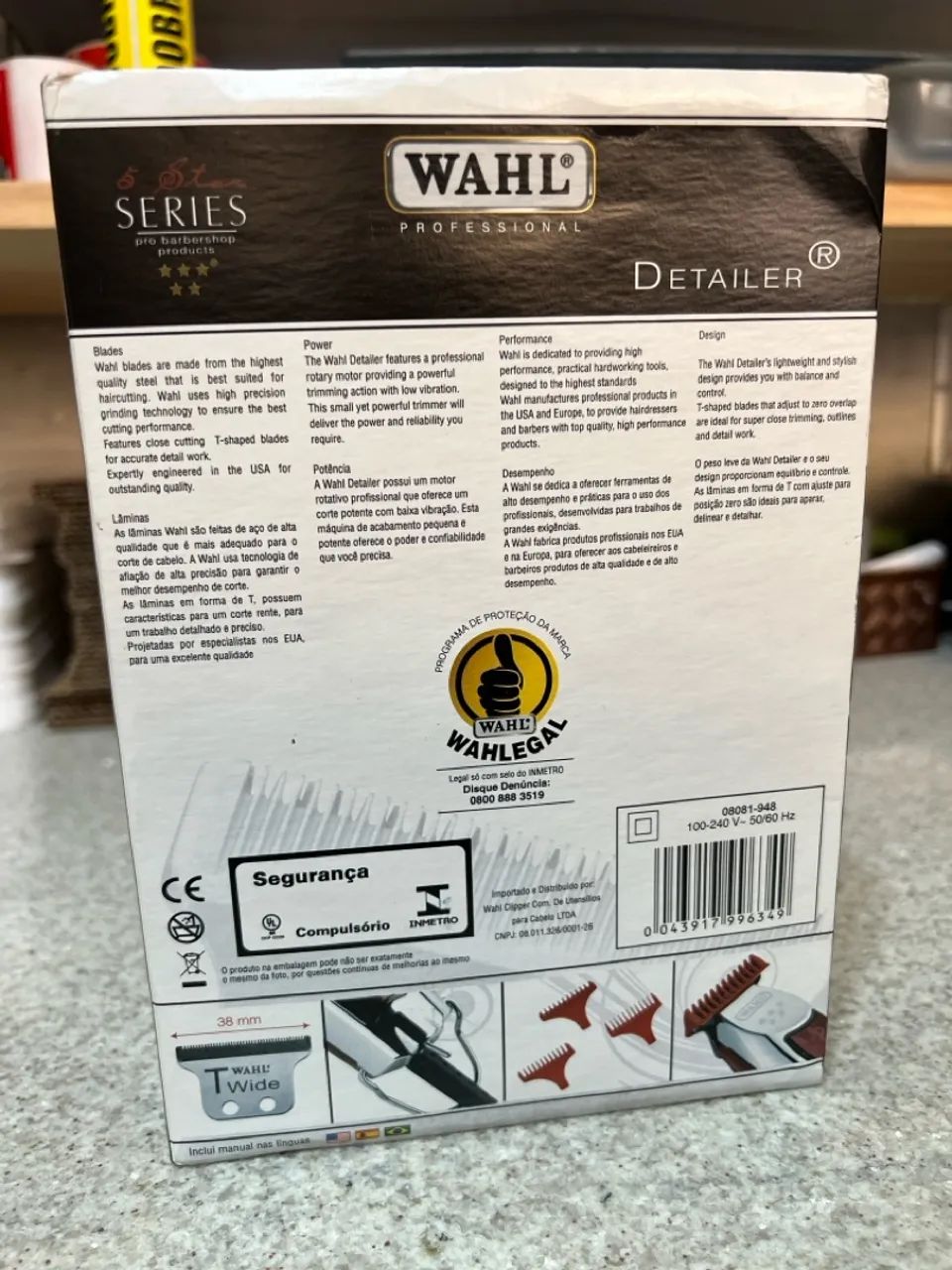 Máquina de cortar cabelo Wahl Detailer profissional lâmina T - Foto 2