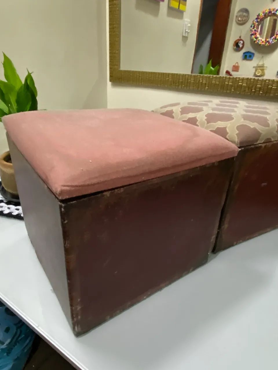 Rustic Pouf Trio65163268703875120
