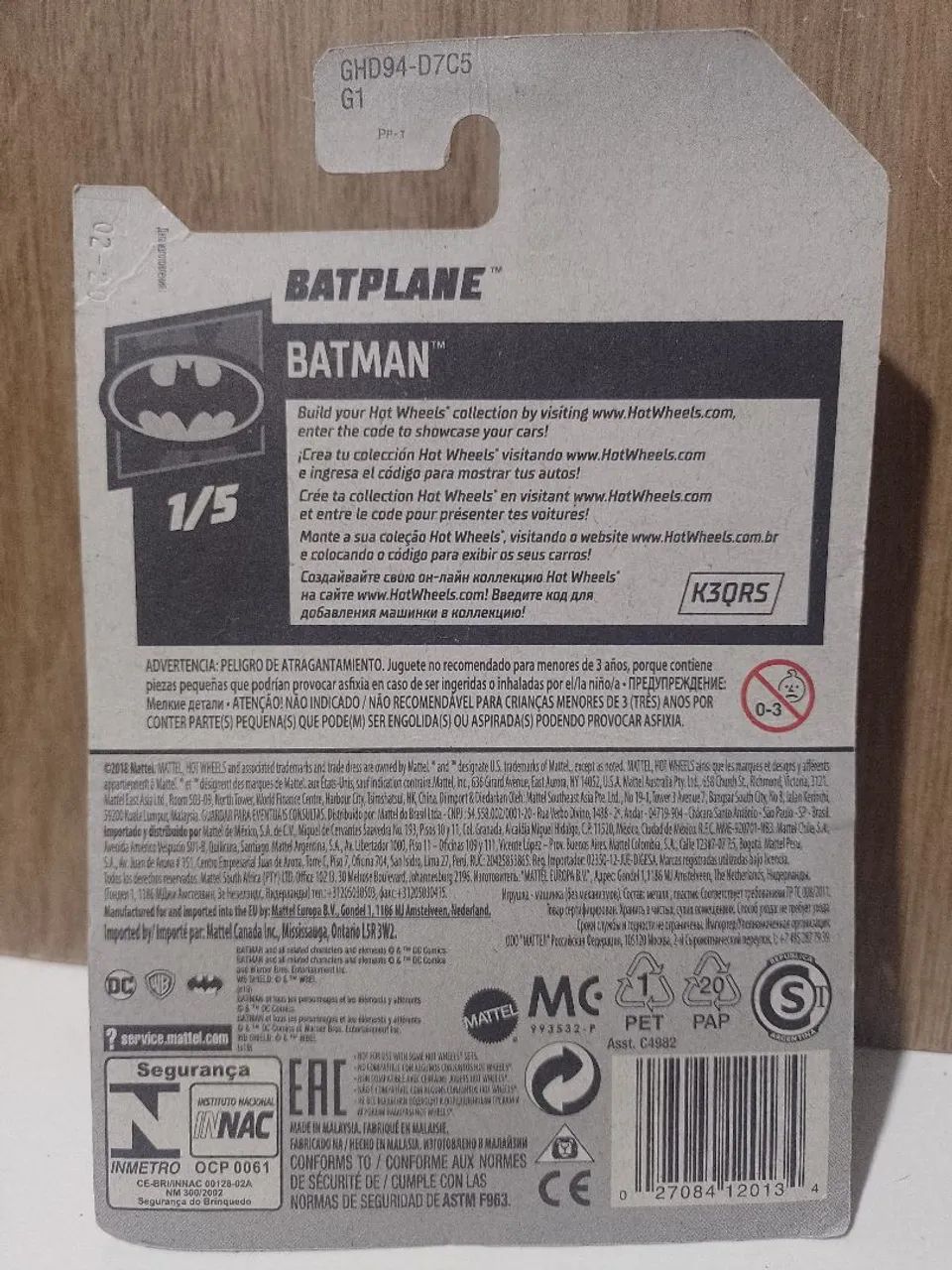 HOTWHEELS BATPLANE 2018 - MATTEL - Foto 2