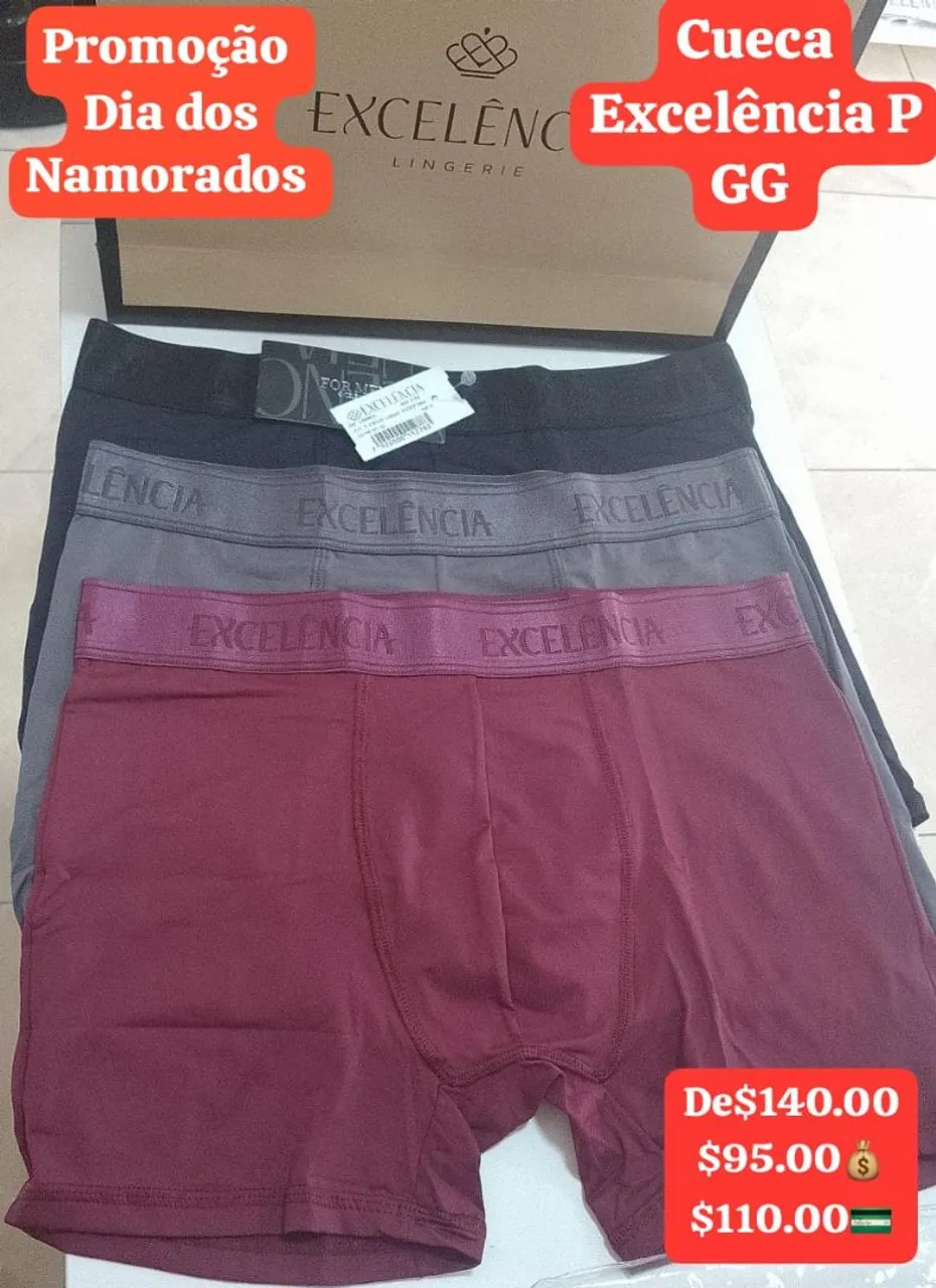 Kit Cuecas Boxer Excelência - Dia dos Namorados