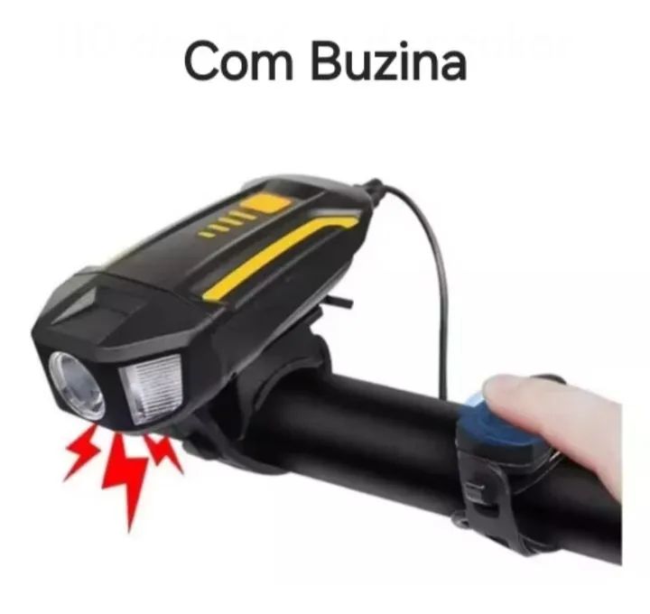 Farol de Bicicleta JWS com Buzina Integrada