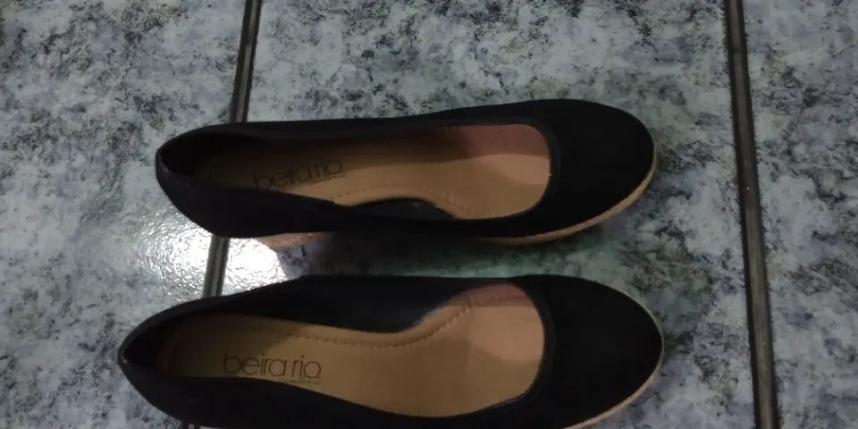 Sapato Anabela preto Beira Rio Confort Calçados Sítio do Morro