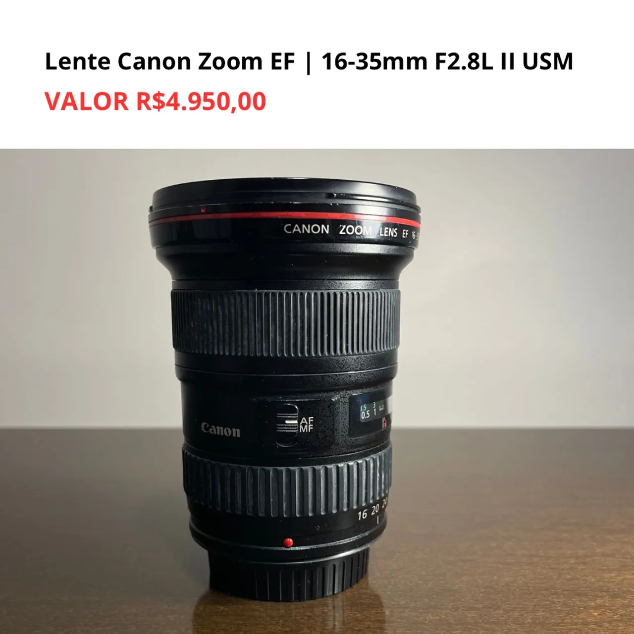 Lente Canon Zoom EF 16-35mm F2.8L II USM