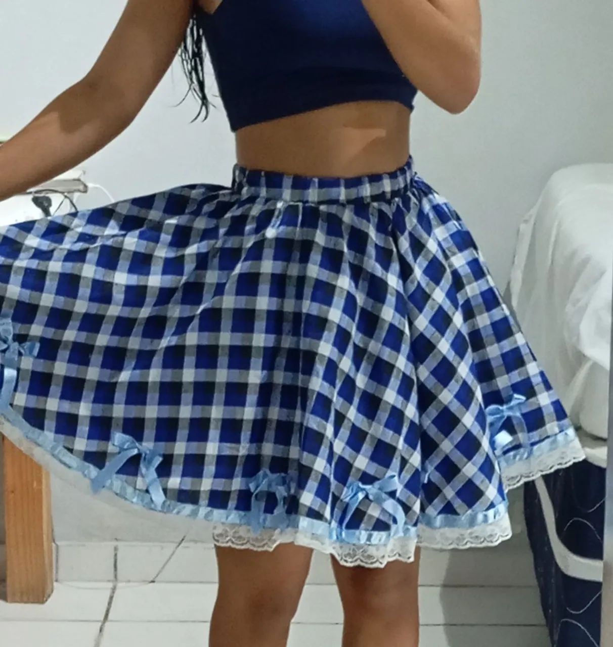 Saia de festa junina xadrez
