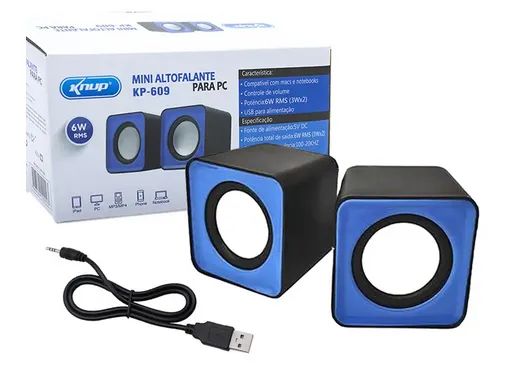 MINI CAIXA DE SOM 6W USB PARA PC NOTEBOOK KNUP KP-609 - Foto 2