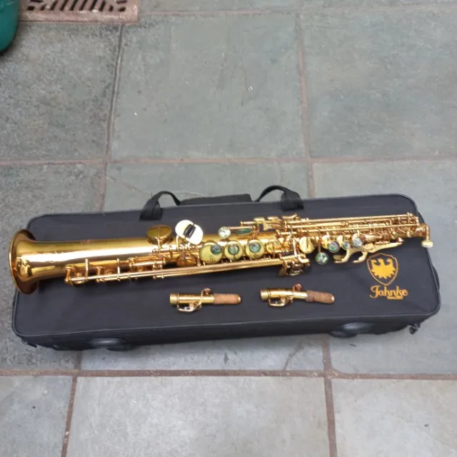 Saxofone Soprano Jahnke Bb seminovo troco+$ 12x no cartão