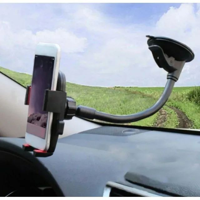 Suporte Veicular Para Celular 360º Fixação Ventosa Haste Firme Ajustável - Foto 2