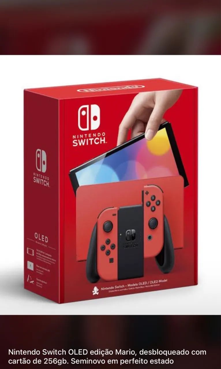 Nintendo Switch OLED edição Mario - 256gb - Desbloqueado