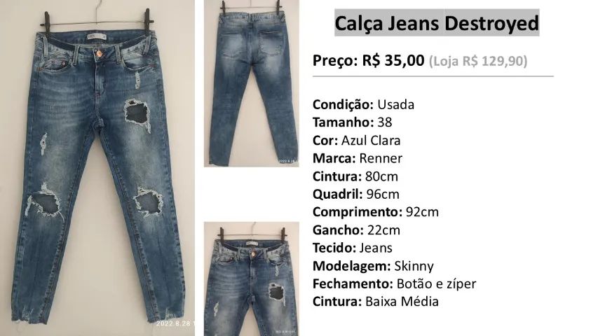 Calça Jeans Destroyd - Foto 5