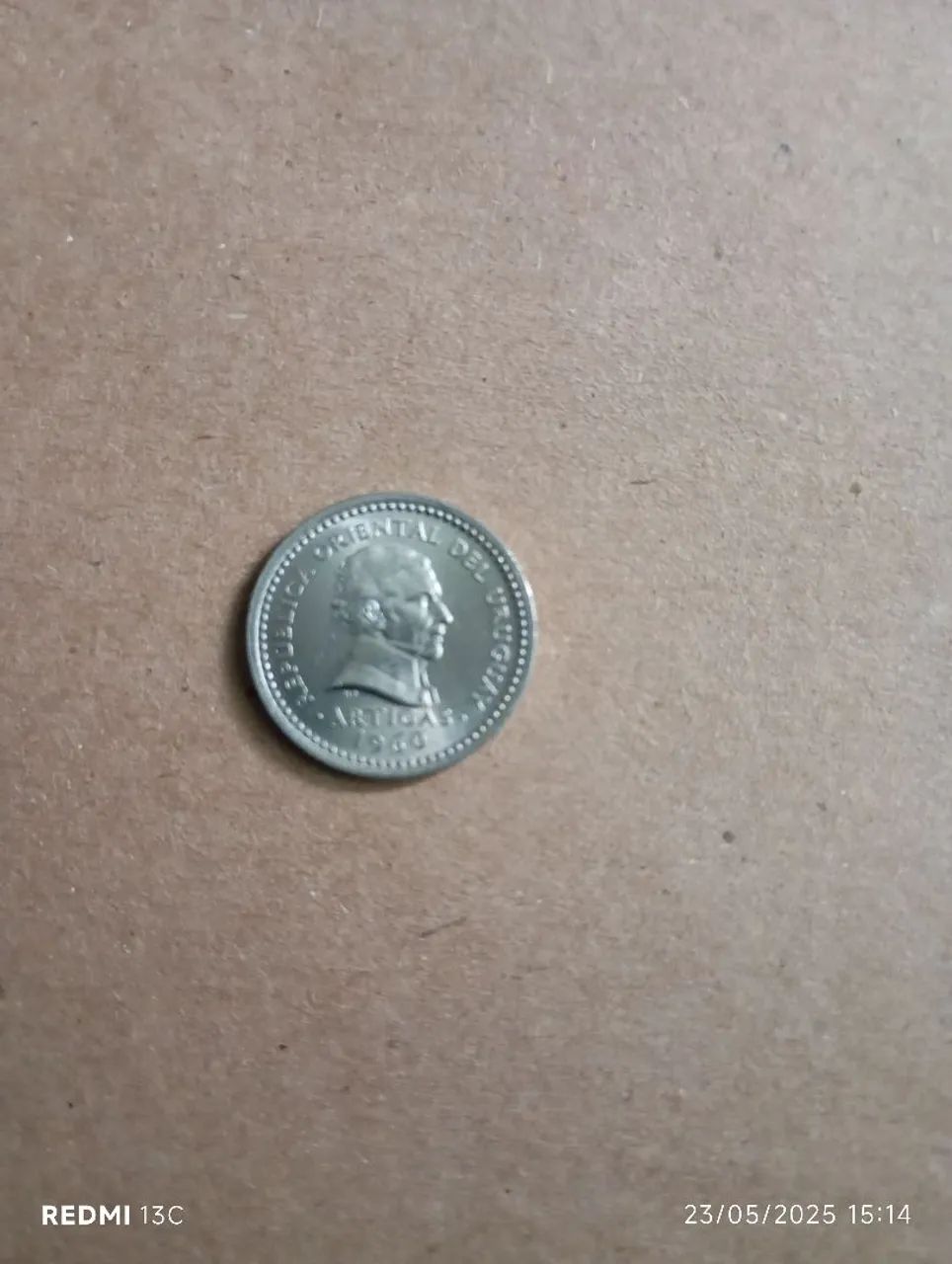 Moeda 25 Centésimos de Uruguai,1960 - Foto 2