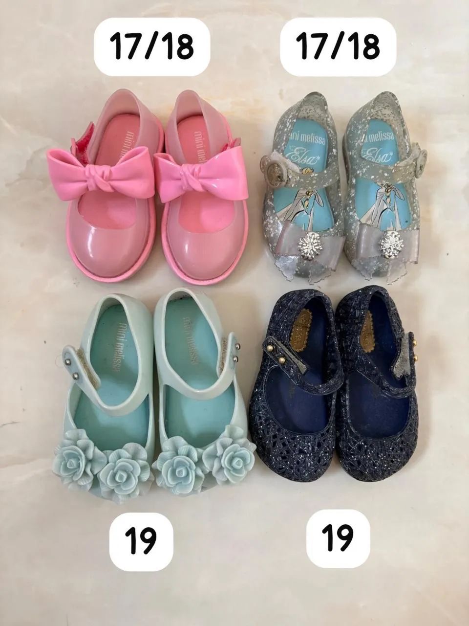Lote Melissa Sandália Sapato Menina (valor por unidade 45,00)