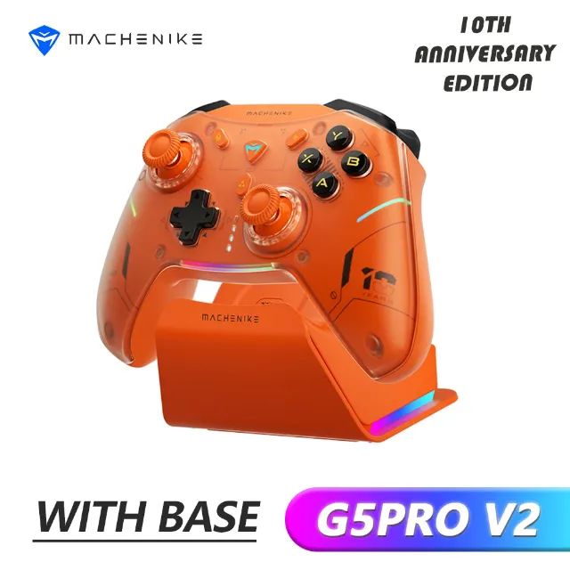 Controle Machenike G5PRO V2 10º Aniversário 2.4G Bluetooth e Fio RGB, PC / Nintendo Switch