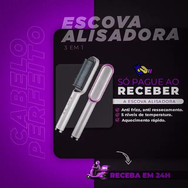 Escova Alisadora 3 em 1 - PAGUE SOMENTE NA ENTREGA ? - Foto 2